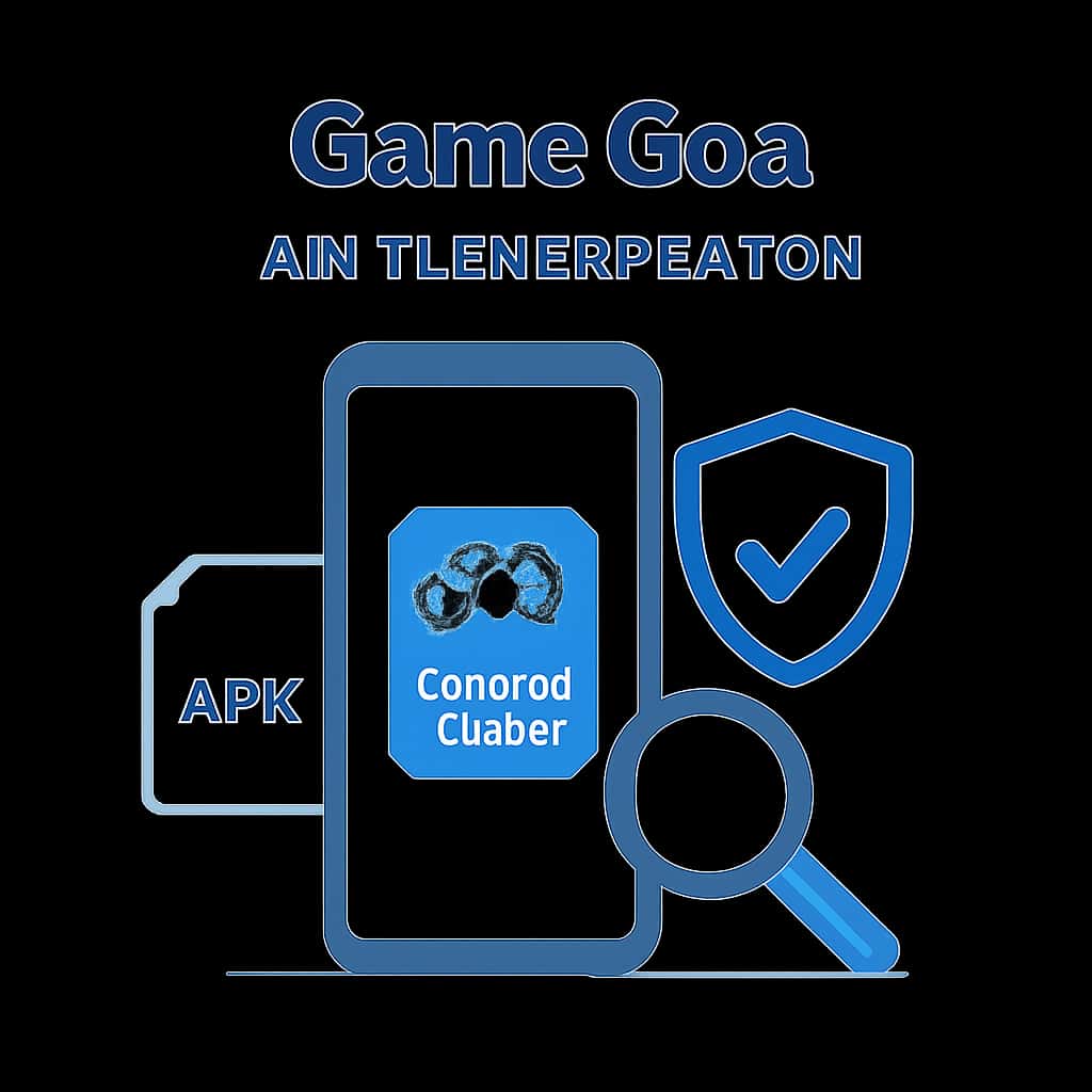 Illustration explaining the steps for verifying the Game Goa APK file.