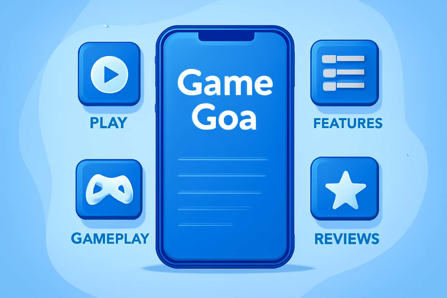 Informational view of Game Goa Application Features.