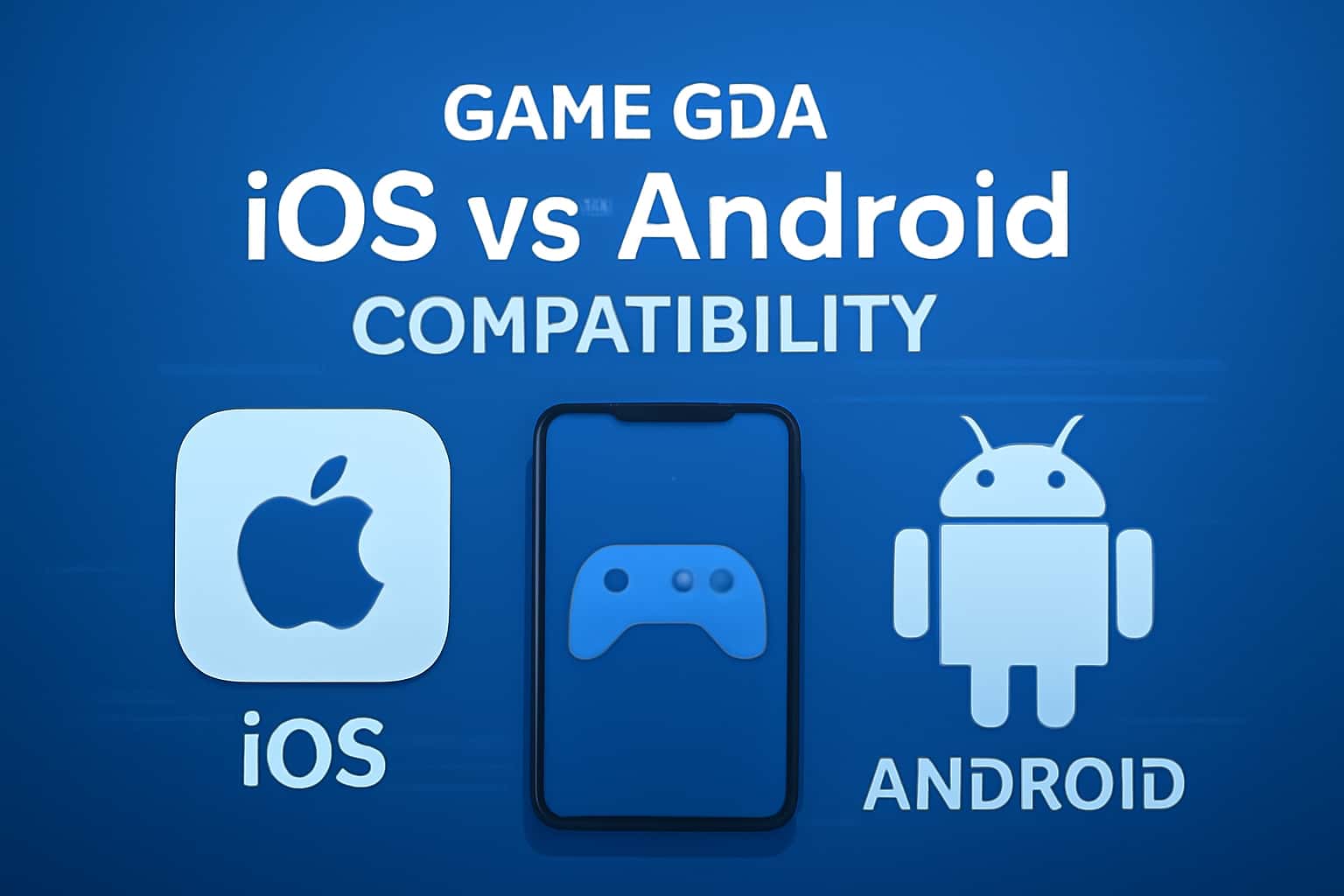 An informative display showcasing Game Goa compatibility between iOS and Android devices.