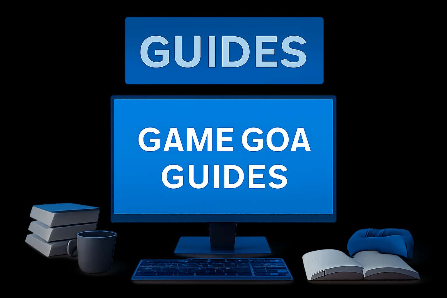 An informative visual representation of Game Goa Guides with blue accents.
