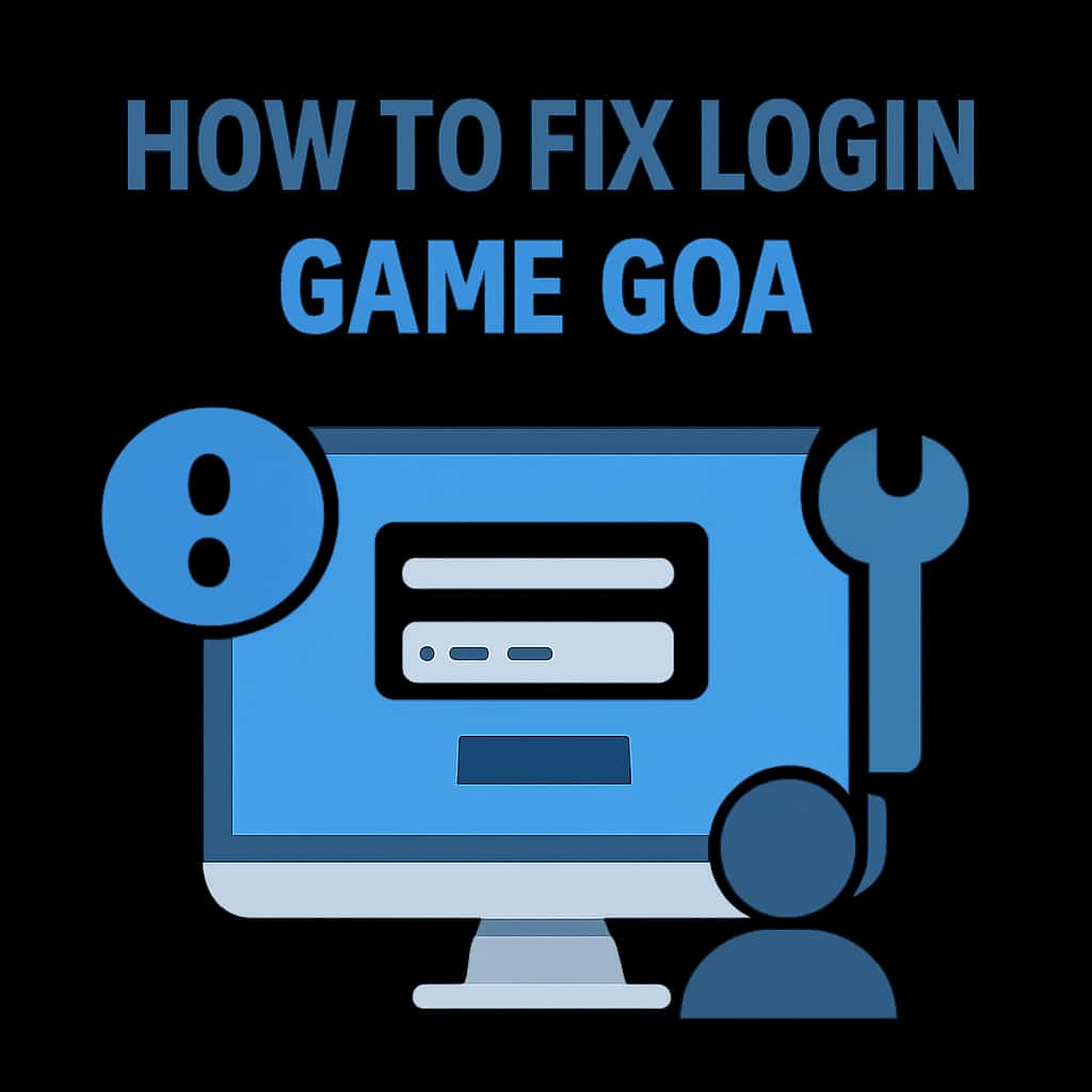 Diagram detailing troubleshooting steps for Game Goa login.