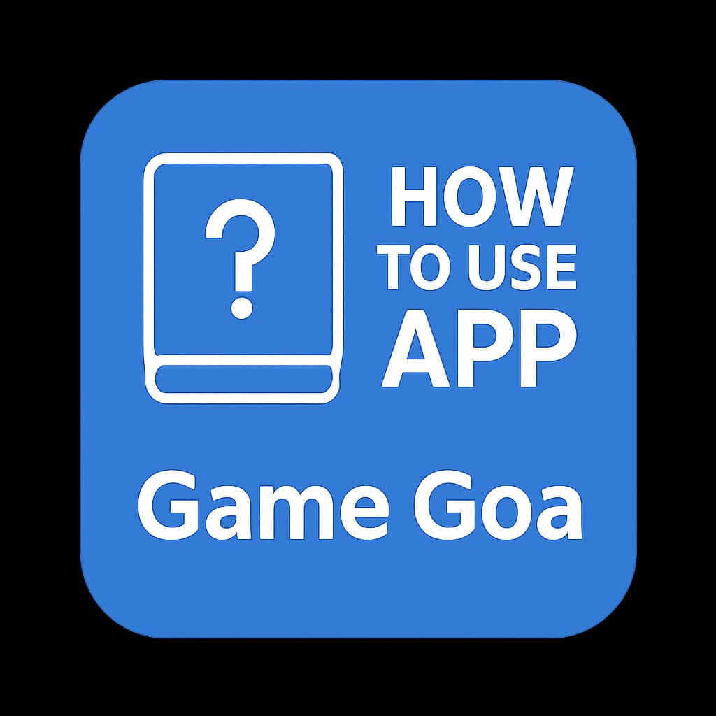 Icon representing a guide for using the Game Goa app.