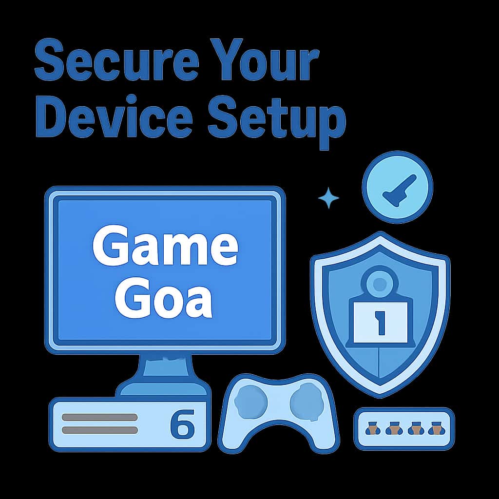 Illustration detailing the steps for setting up Game Goa securely.