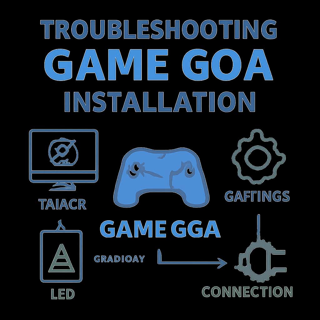 Diagram outlining troubleshooting steps for Game Goa installation.