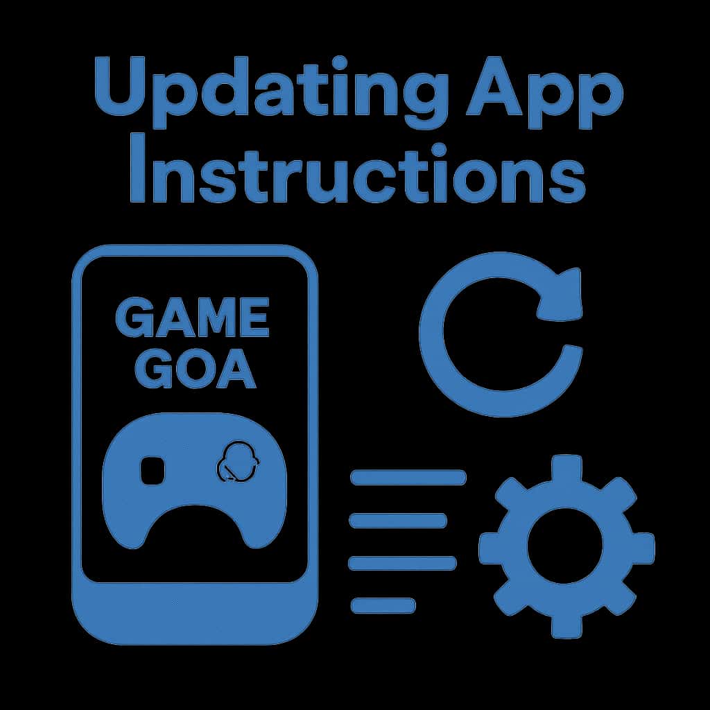 Diagram illustrating the update process for the Game Goa app.